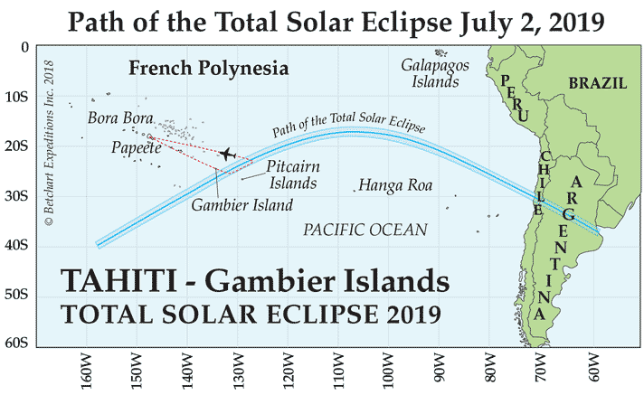Tahiti Solor Eclipse Map 2019
