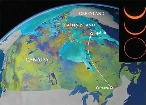 Baffin Island Eclipse Map