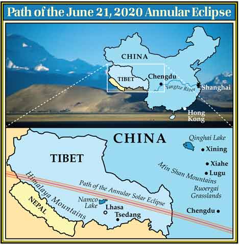 Tibet eclipse map