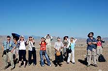 Our travelers watching the Total Solar Eclipse on our Xinjiang Hunza trip.